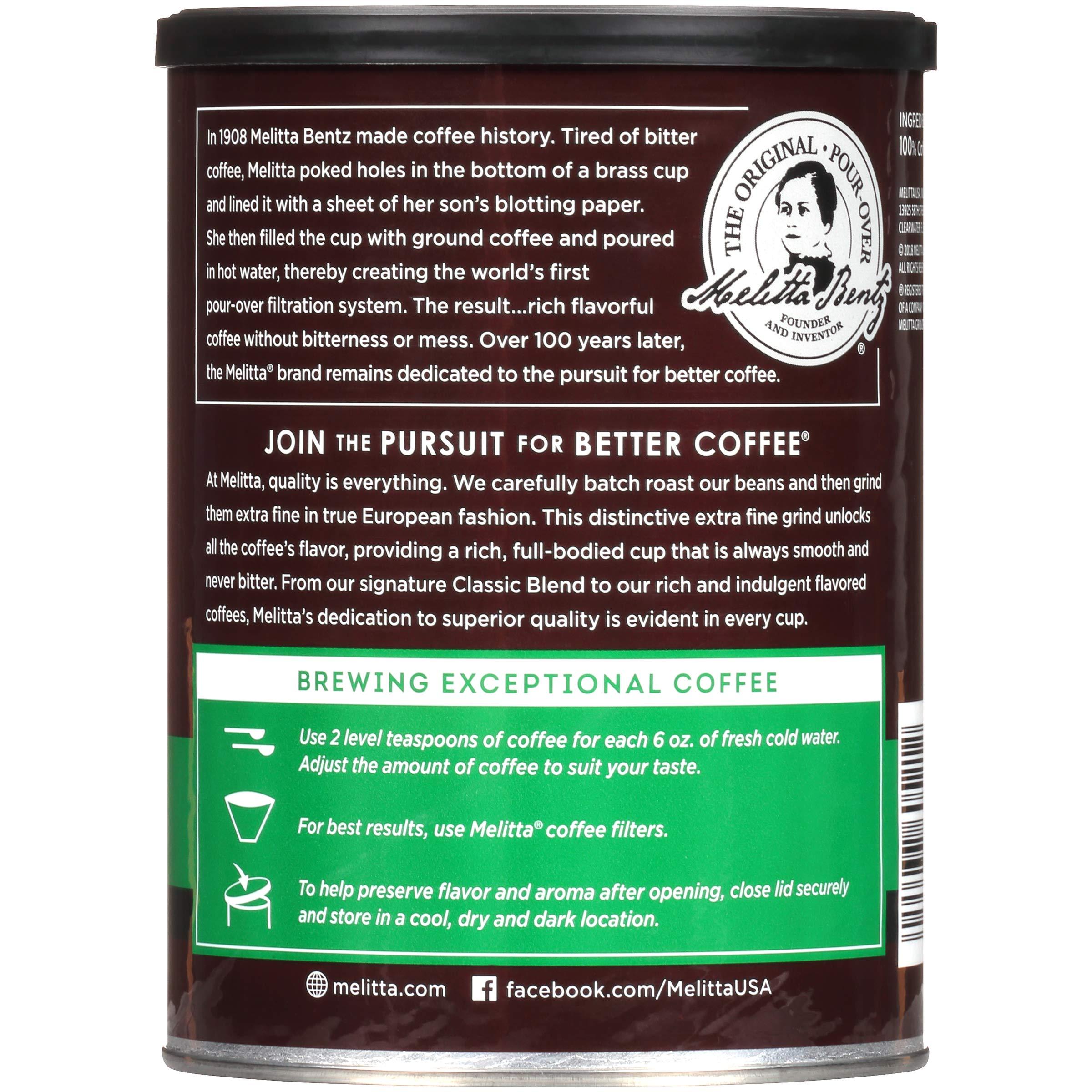 Melitta Melitta Classic Decaf Coffee, Medium Roast, Extra Fine Grind, 10.5 Ounce Can (Pack of 6) 63 Ounces Total