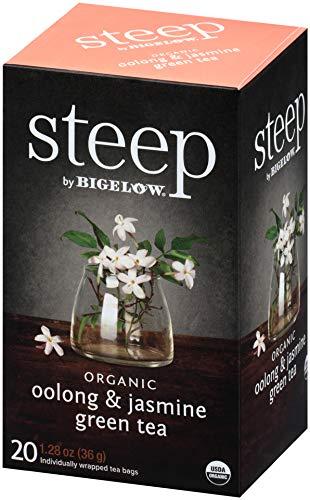 Bigelow Tea steep Organic Oolong with Jasmine Green 20 Count Box, Certified Organic, Gluten-Free, Kosher Tea in Foil-Wrapped Bags