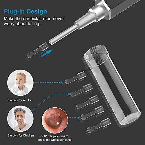 VANBAR Ear Wax Removal, Ear Cleaner with Camera Earwax Remover Tool, Ear Camera Otoscope kit with Light, Ear Wax Camera with 6 Ear Spoon for Kids, Adults & Pets