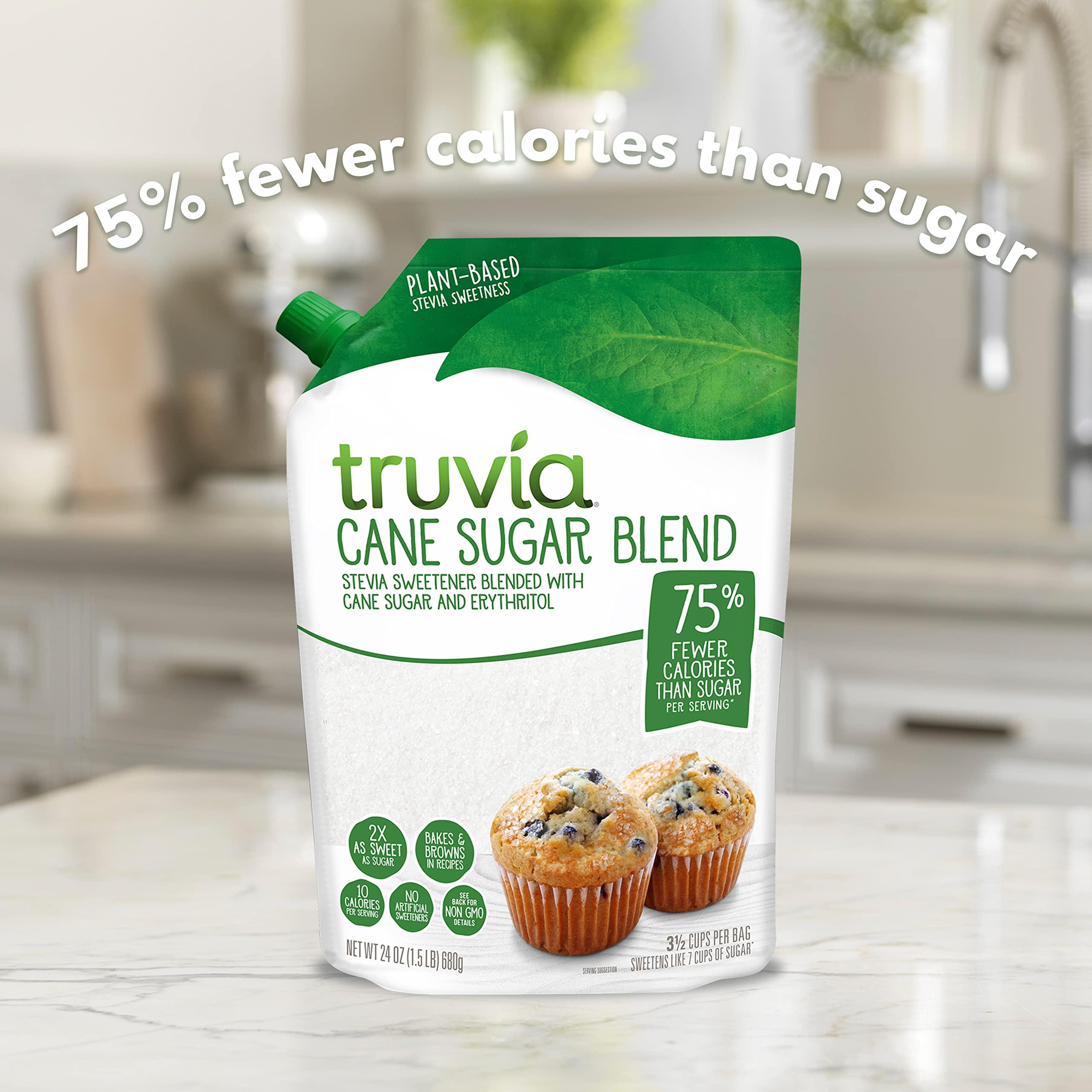 Truvia Truvia Cane Sugar Blend, Natural Stevia Sweetener and Cane Sugar, 24 oz