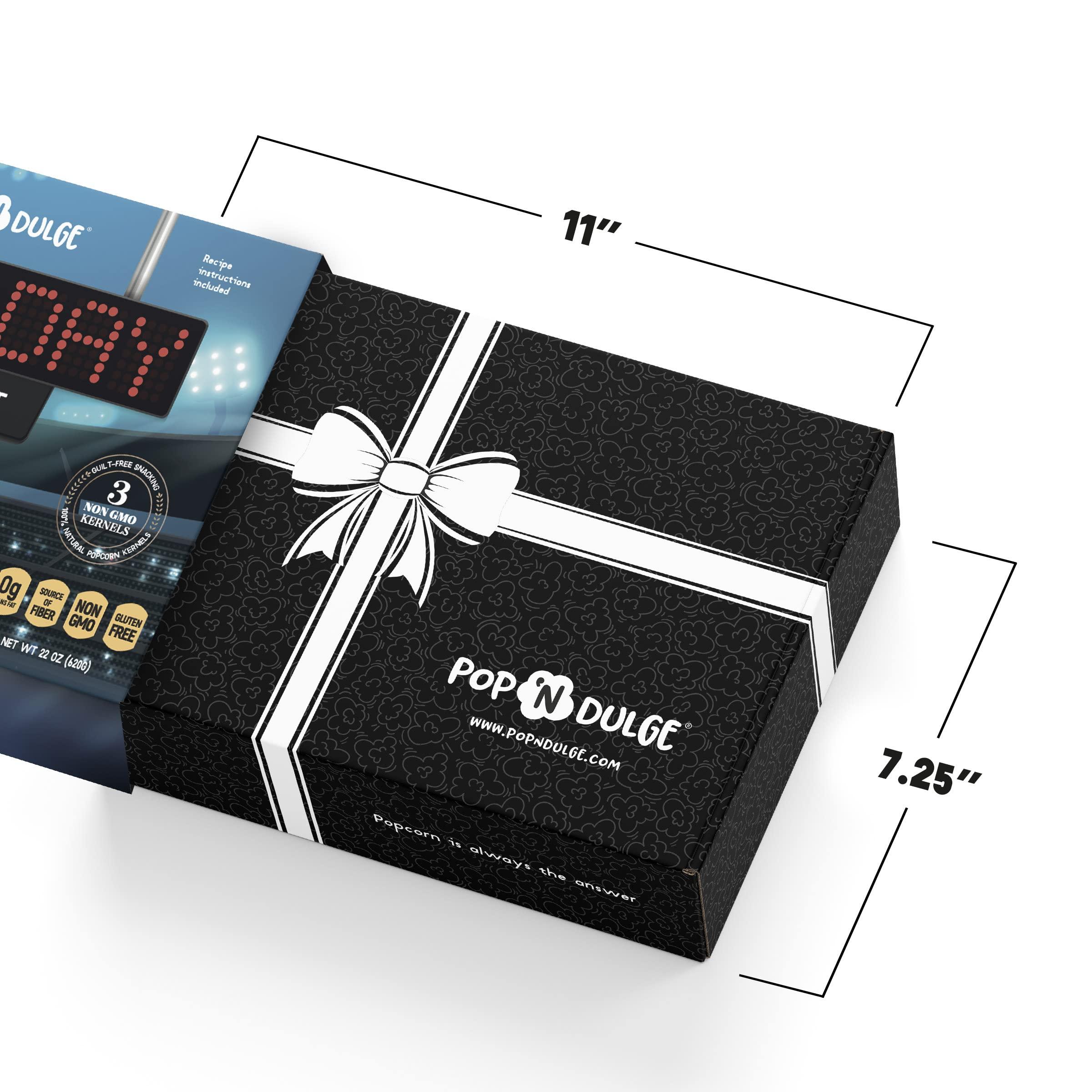 Pop n' Dulge Game Day Movie Night Popcorn Gift Set Gifts For Men Family Gifts Party Supplies, 5 Non-GMO Gourmet Popcorn Kernels and 5 Popcorn Seasoning Flavoring - 10 Pack