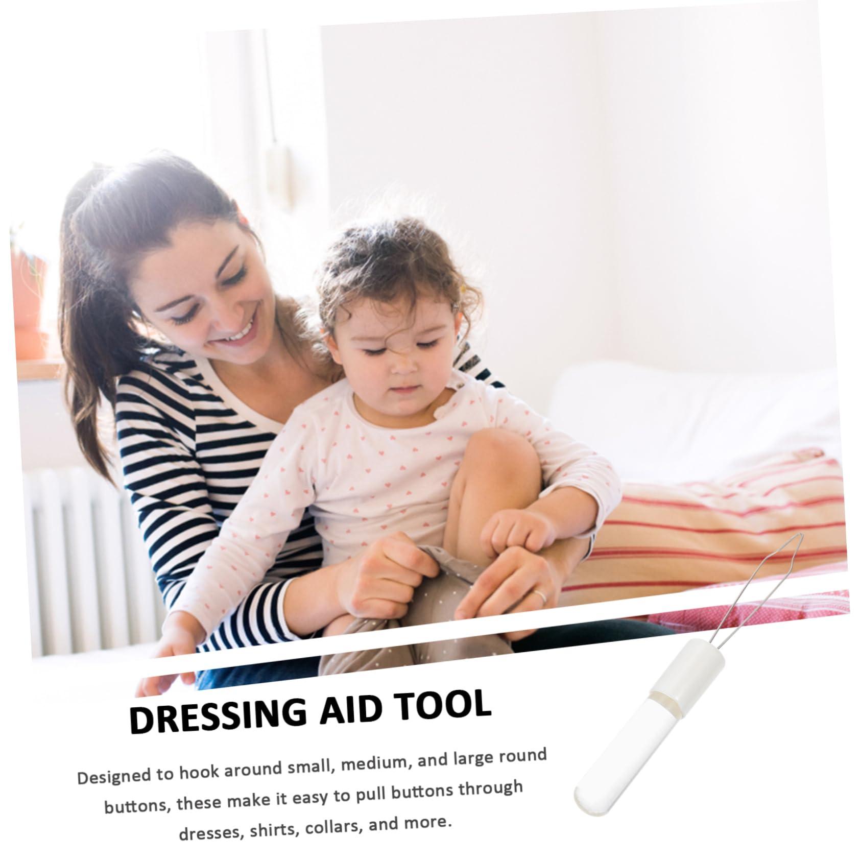 FRCOLOR FRCOLOR Button Puller Snap Buttons for Sewing Household Gadgets Fixer Help Jackets Smart Button Hand Warmers Zipper Clasp Hooks Pulls Accessories Bracelet Pin Shirt Threader Steel White