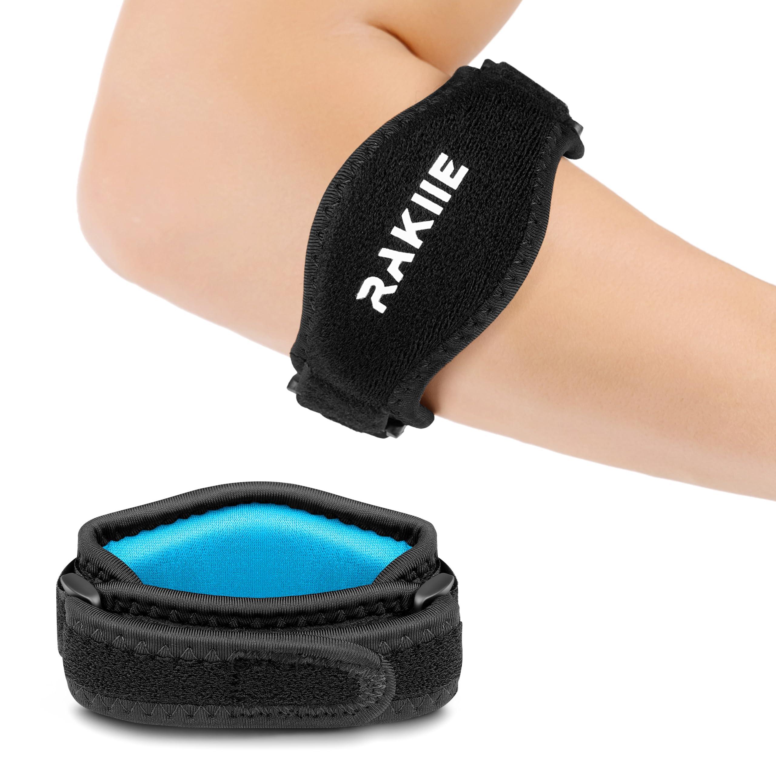 Rakiie Rakiie Tennis Elbow Brace for Tendonitis, Adjustable Golf and Tennis Elbow Strap for Men and Women, Blue 1 Pack