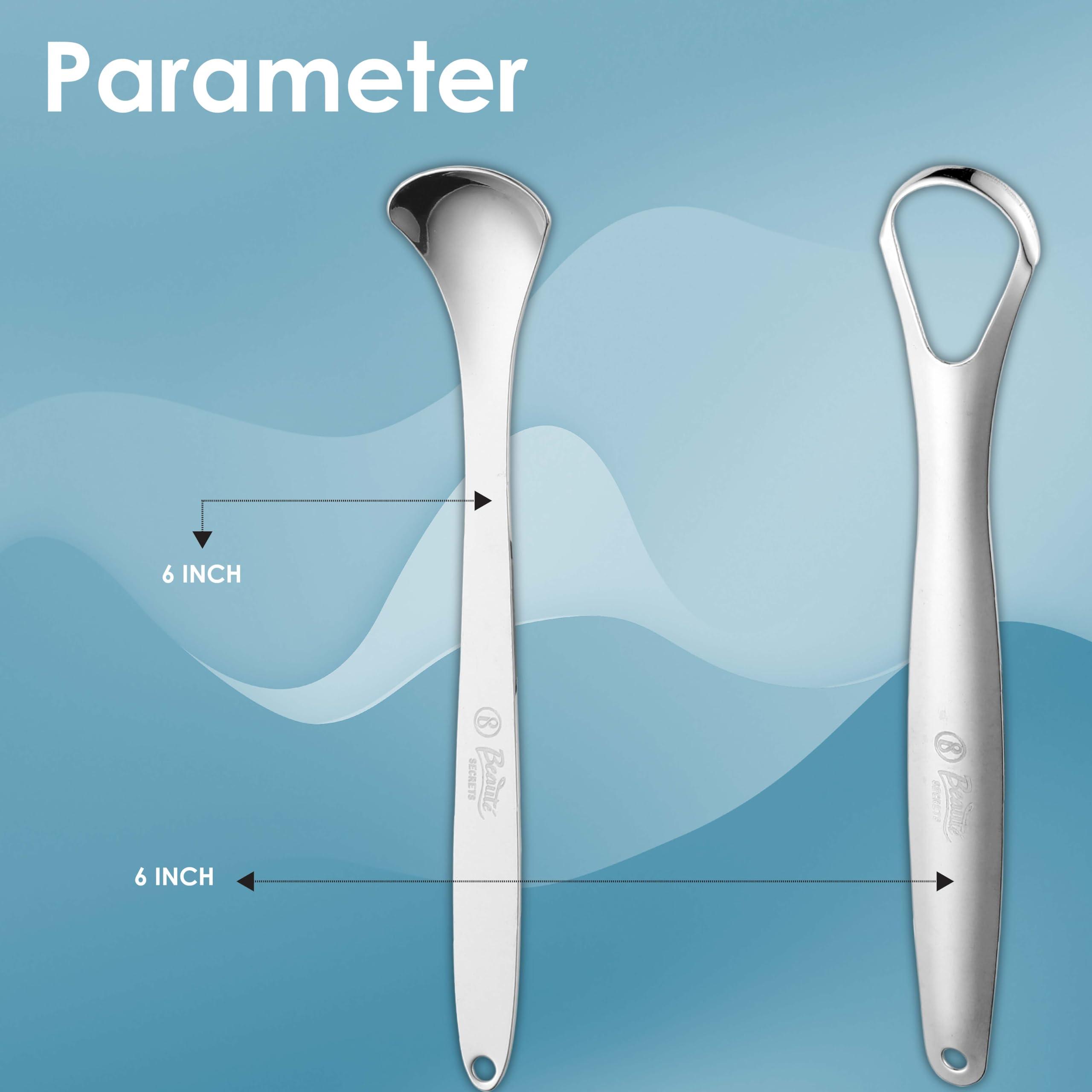 Beauté Secrets Beauté Secrets Tongue Cleaner Set With Travel Case for Men, Women and Kids, Silver