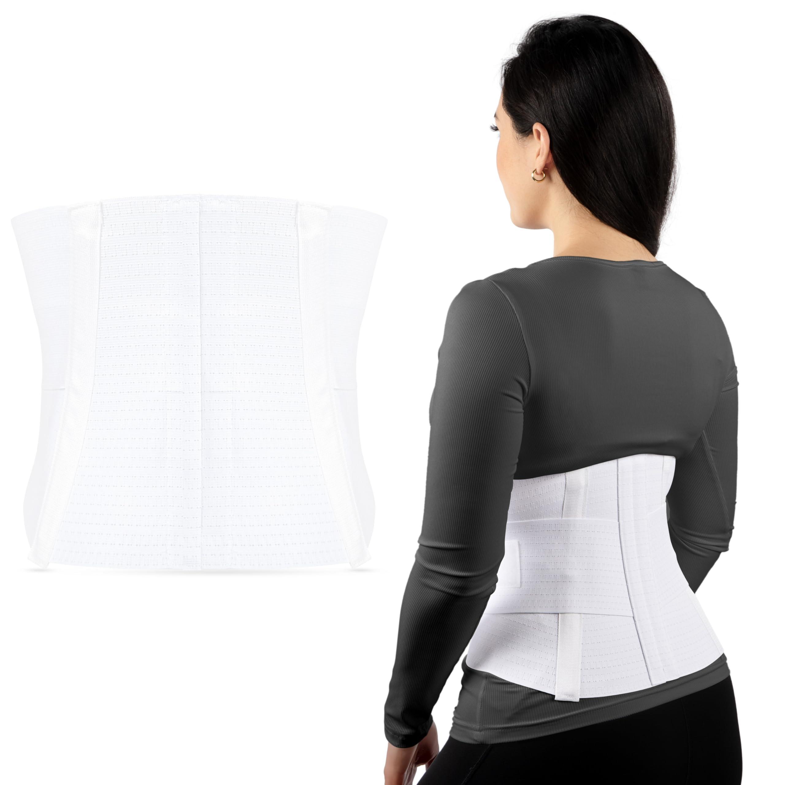 Alpha Medical Alpha Medical Breathable Back Brace for Men & Women | Relief for Upper and Lower Back Pain | Back Support for Herniated Disc, Sciatica, Scoliosis | Lumbar Support | Back Stabilizer | Posture Corrector | L0625 (Large White)