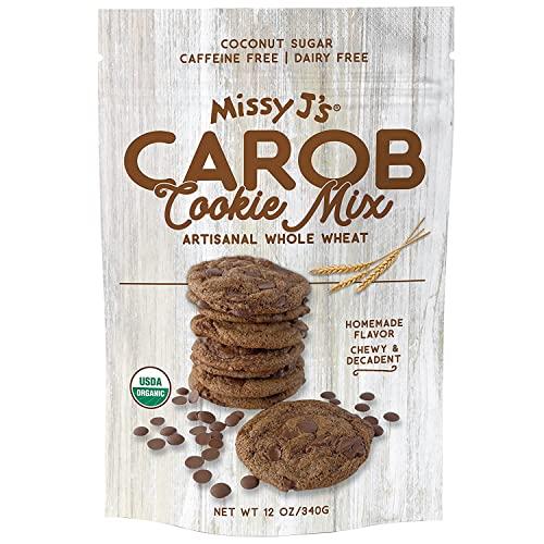 Missy J's Missy J's Organic Carob Whole Wheat Cookie Mix 12 Oz 3 Pack, Healthy Caffeine Free Substitute for Chocolate, Carob Made w/Dairy-Free and Corn-Free Vegan Snack, Perfect for Snacks