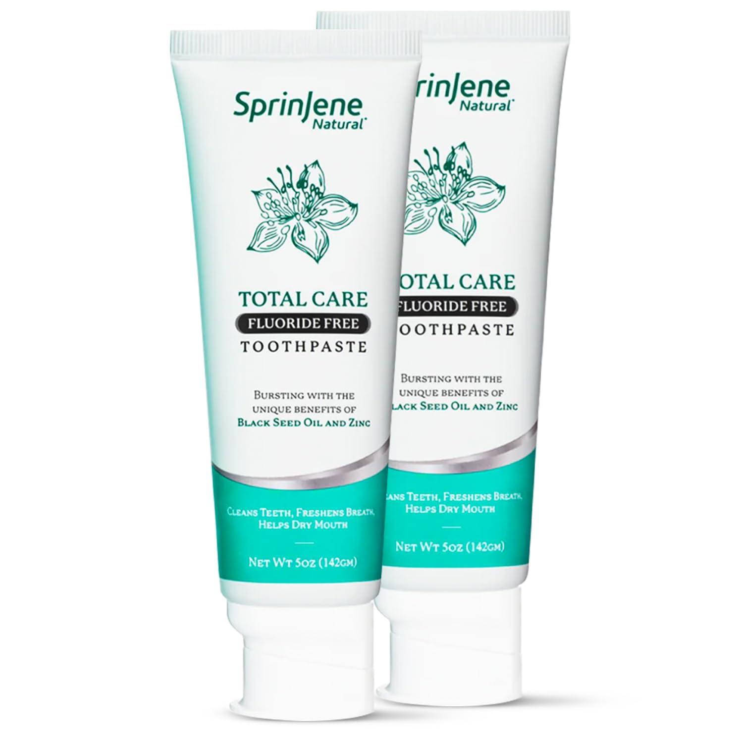 SprinJene SprinJene Natural Total Care, Fluoride Toothpaste for Strong Teeth & Gum | Natural Toothpaste for Cavity Protection | 2 Pack