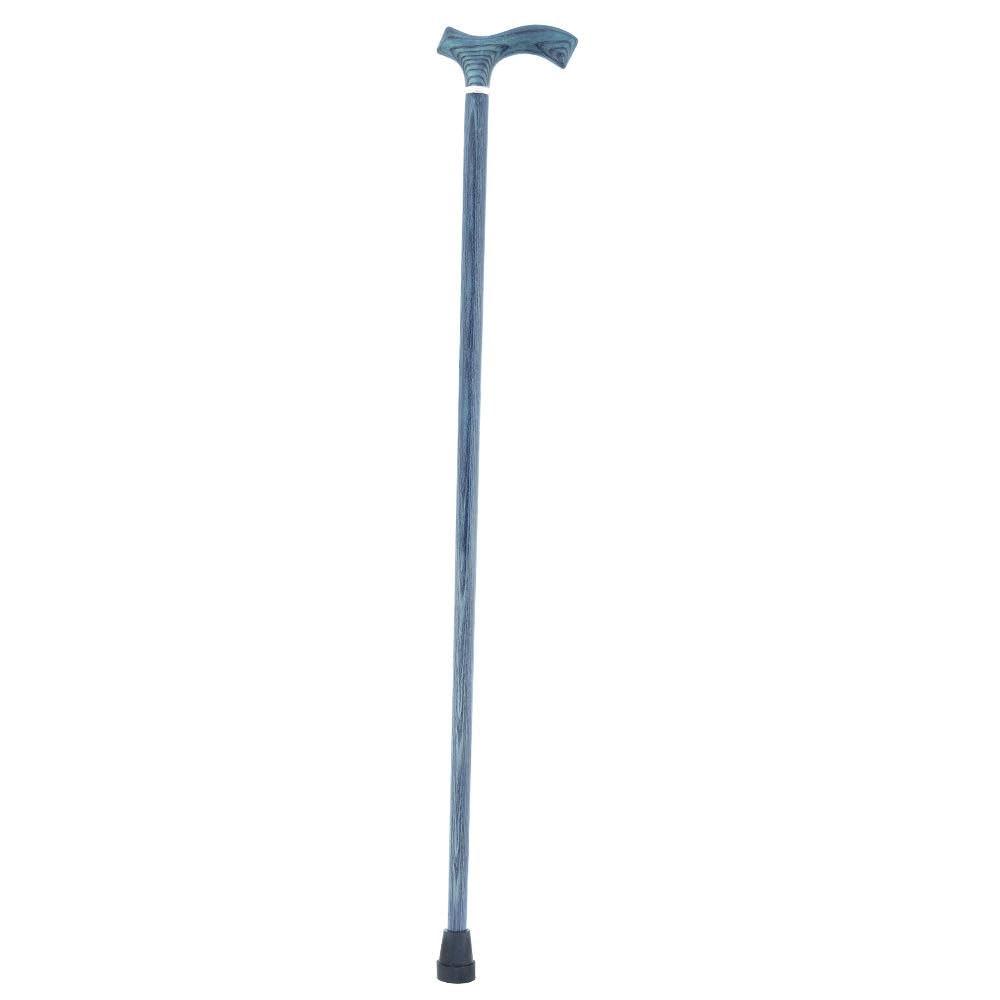 Royal RC Canes Blue Denim Frtiz Handle Walking Cane with Ash Wood Shaft and Silver Collar
