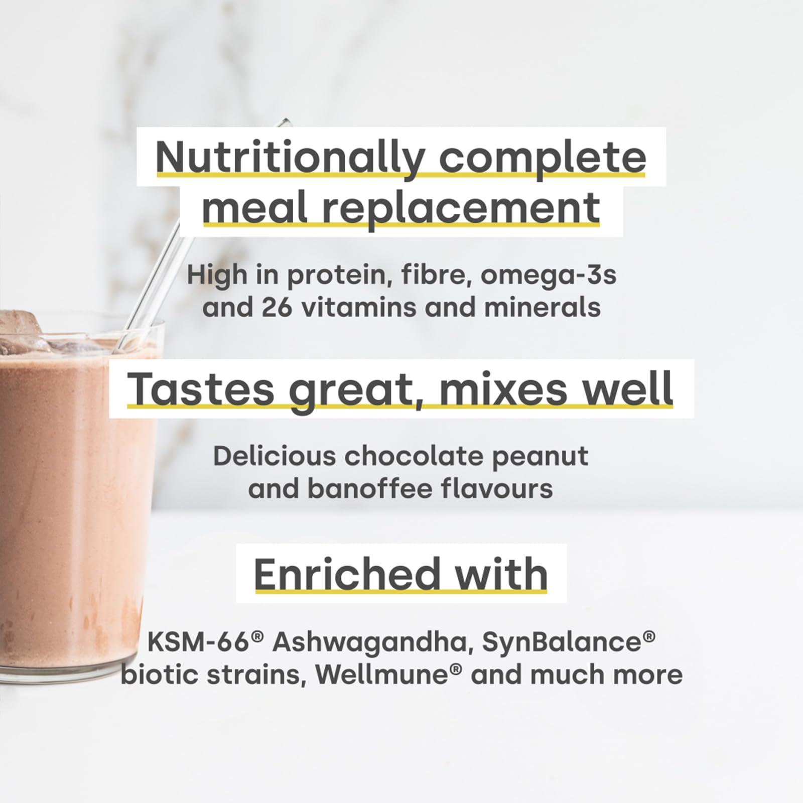 Form Form Peakblend - Vegan Meal Replacement Shake | High protein & fibre | 26 vitamins & minerals | meal replacement powder with no artificial sweeteners |13 servings - 1.3kg (Chocolate Peanut)
