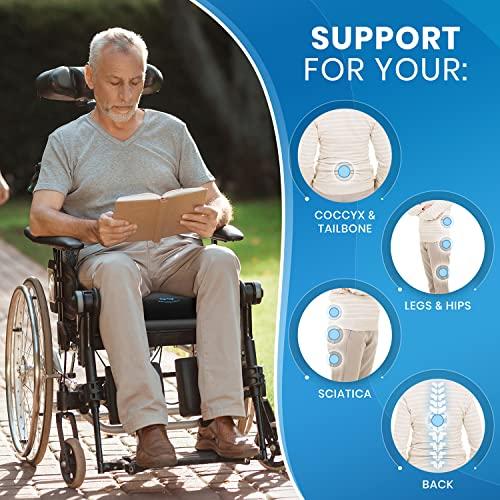 Everlasting Comfort Everlasting Comfort Lumbar Support & Wheelchair Seat Cushion Bundle - Ultimate Comfort - Mobility Scooter Accessories for Adults & Seniors - Back, Hip, Tailbone, Pressure Sore and Ulcer Pain Relief