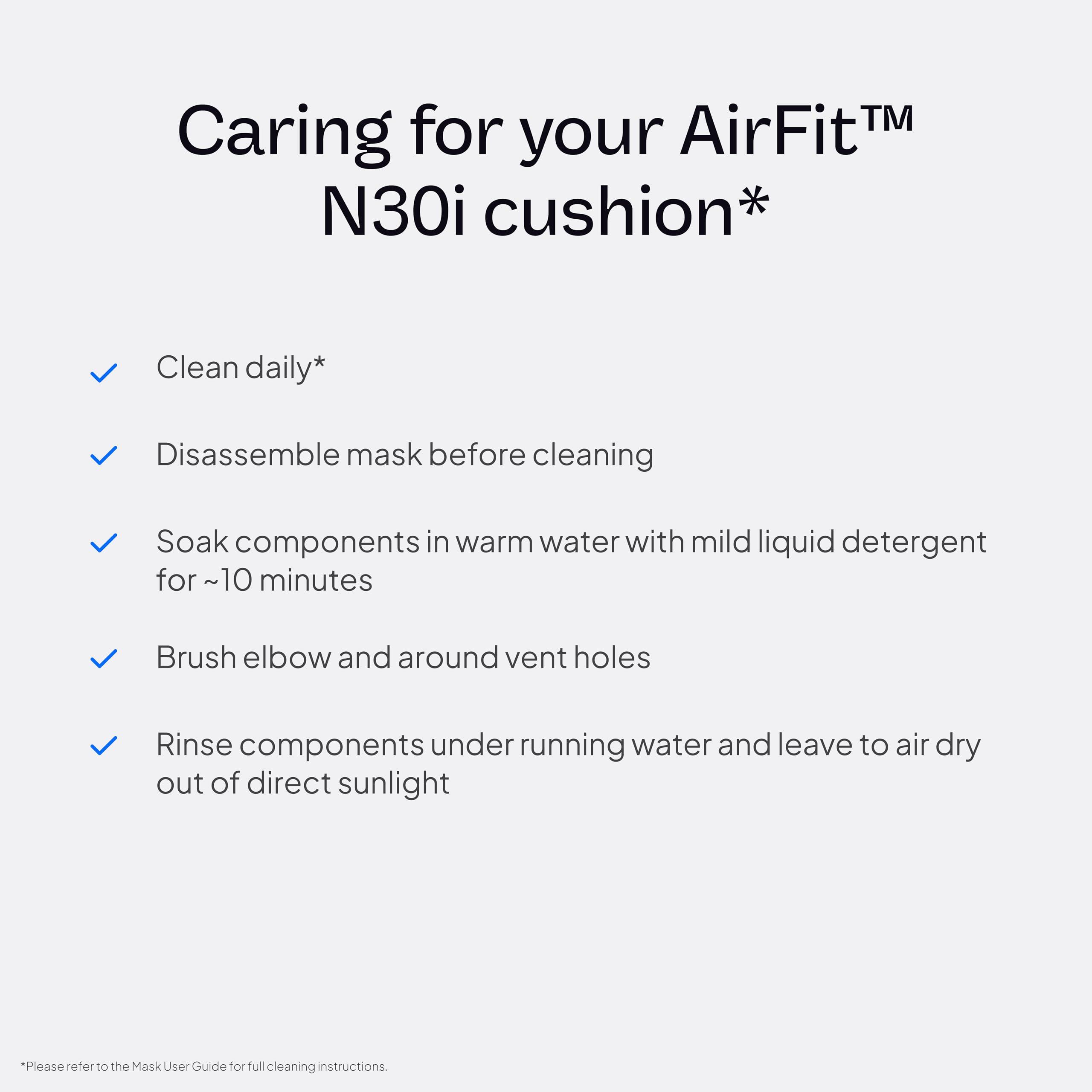 ResMed ResMed AirFit N30i Cushion - Nasal CPAP Mask Cushion Replacement - Soft Silicone - Quiet Venting - CPAP Supplies & Accessories - Medium