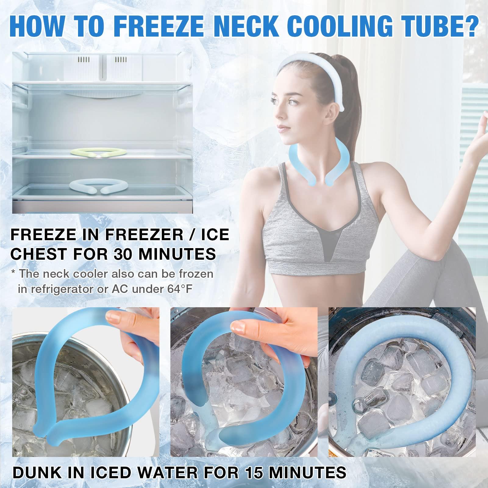 WILLOW WEAVE Cooling Neck Wraps Neck Cooling Tube Neck Coolers for Hot Weather, Easy to Wear Neck Ice Pack Wrap, Keeping Cool in The Heat, Instant Cooling Refresh for Hot Flashes Menopause Outworks(Blue)