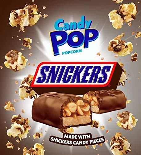 CANDY POP SNACKPOP Snickers Candy Coated Popcorn (5.25oz bags) Made with Real Snickers Candy Pieces - Pack of 6