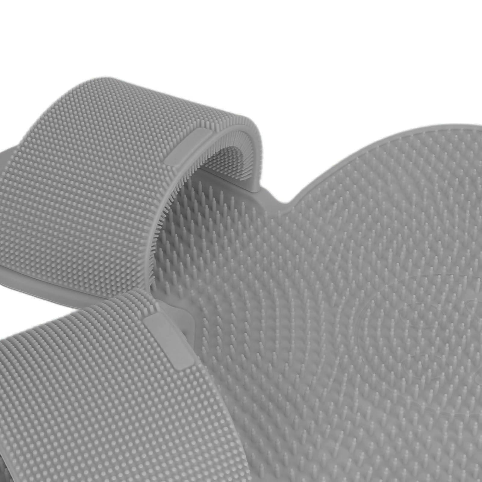 Dioche Soft Silicone Bath Mat for Foot Massage, Anti Slip Shower Mat with Strong Suction Cups, Foot Scrubber Massager (black)