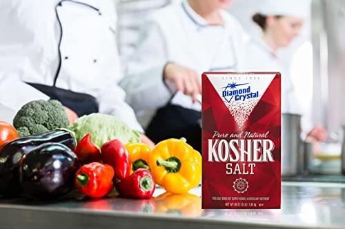Diamond Crystal Diamond Crystal Kosher Salt – Full Flavor, No Additives and Less Sodium - Pure and Natural Since 1886-3 LB (Full Case of 9 ct)…