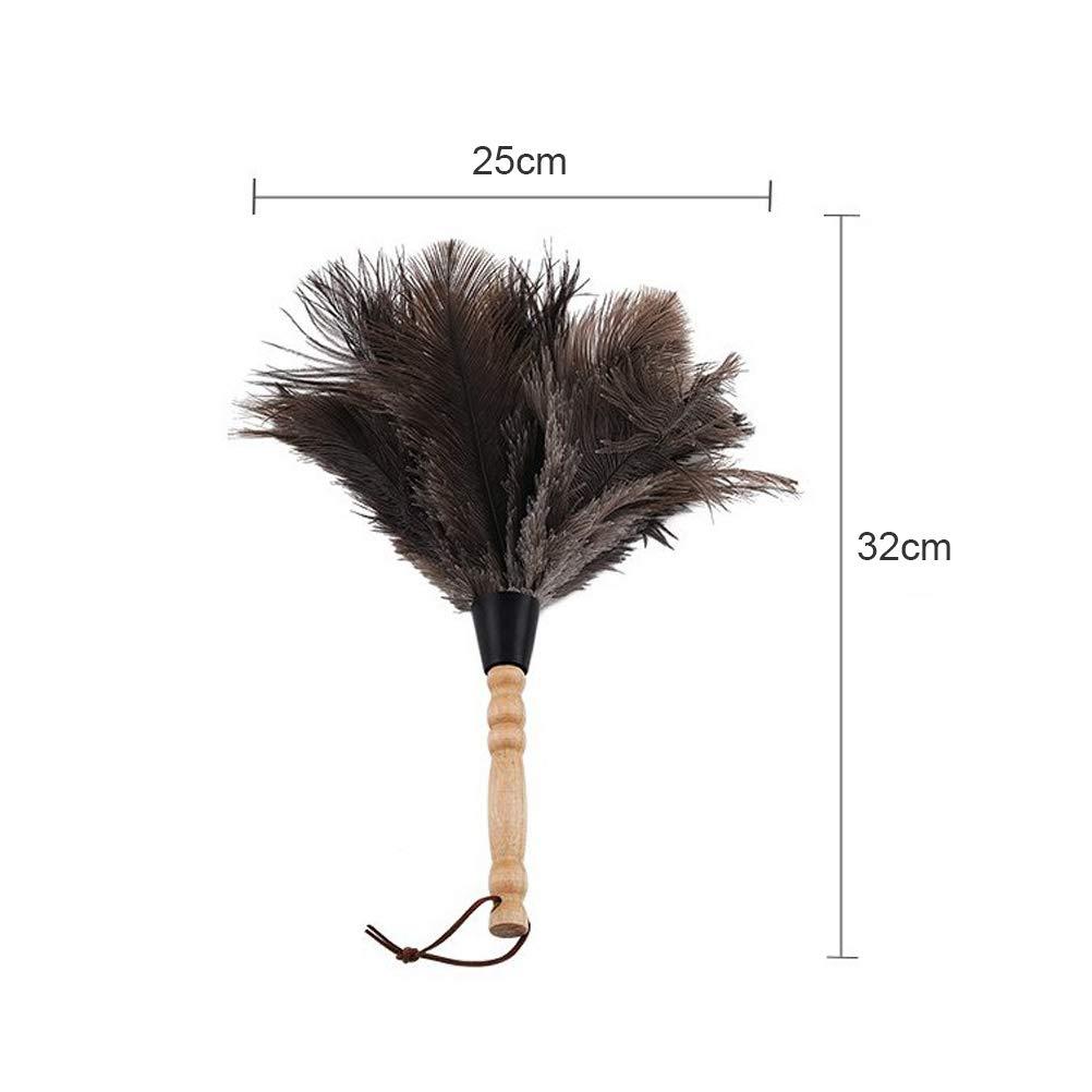 Roexboz Roexboz Feather Duster Washable Soft Duster Antistatic Animal Feather Brush Natural Ostrich Feathers with Long Wooden Handle Feather Duster for House car