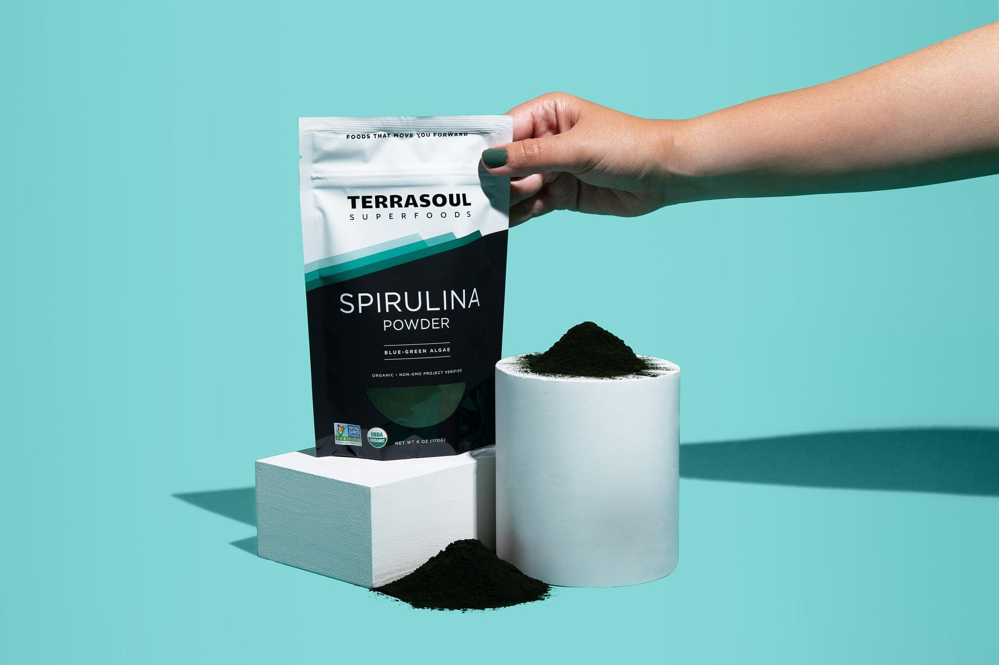 Terrasoul Superfoods Terrasoul Superfoods Organic Spirulina Powder, 6 Oz, Vegan Protein, Green Superfood Boost for Smoothies, Detoxifying Elixirs, and Immune Support