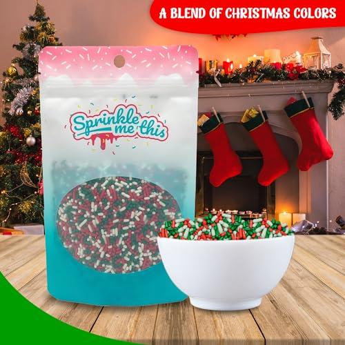 Sprinkle Me This Christmas Sprinkles - Holiday Sprinkles For Baking And Decorating - A Variety Of Bulk Sprinkles Sure To Fit Every Baking Need For The Holidays - 4 Ounce Variety (Christmas Jimmies)