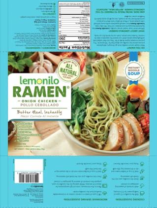 Lemonilo Lemonilo Ramen - Onion Chicken Soup - Healthy Instant Ramen - Oven Baked Noodles - Made with All-Natural Ingredients - Quick Meal Kit (2.65 Oz) - Single Pack
