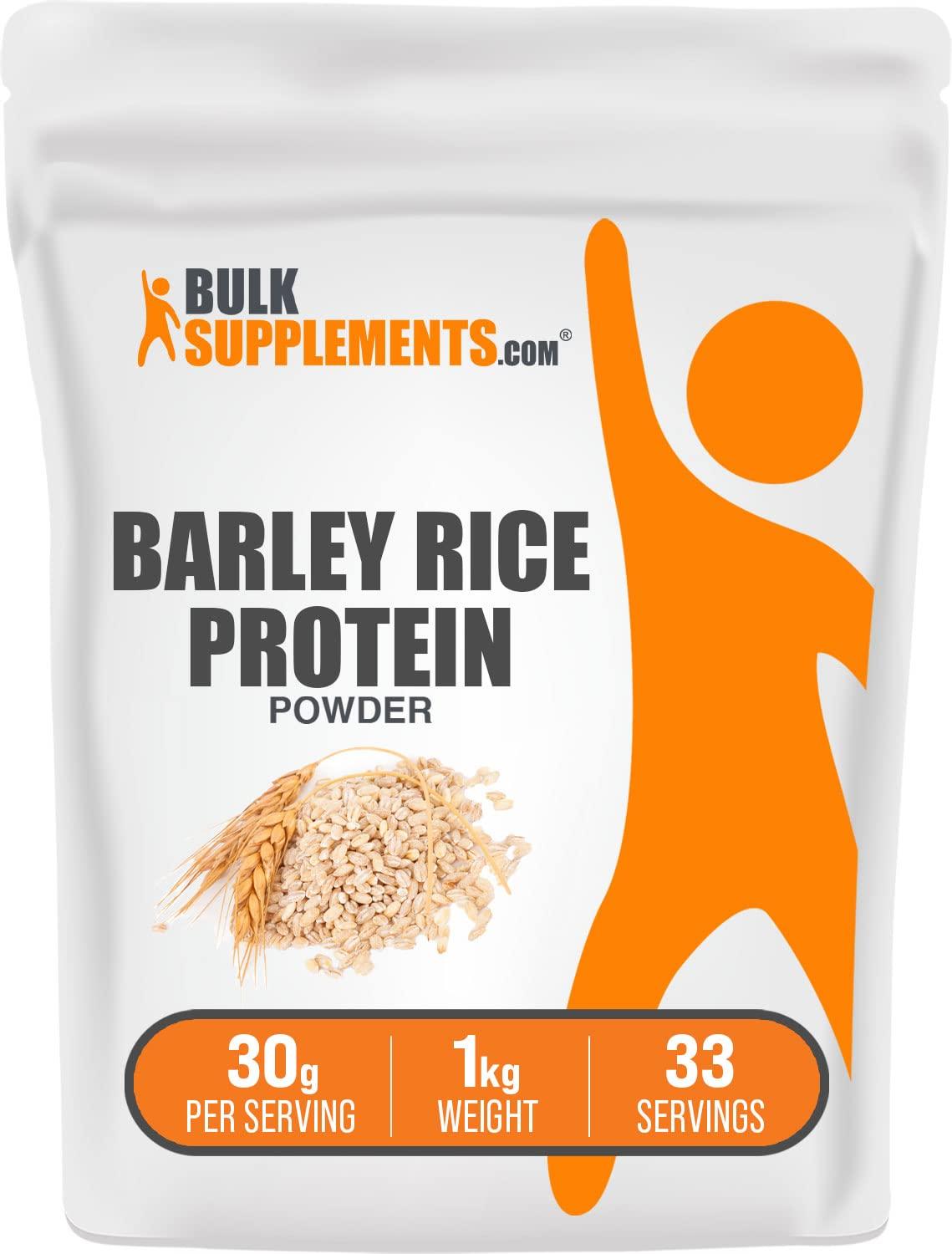 BULKSUPPLEMENTS.COM BulkSupplements.com Barley Rice Protein Powder - Vegan Protein Powder, Unflavored Protein Powder - Dairy Free Protein Source, 30g per Serving, 1kg (2.2 lbs) (Pack of 1)