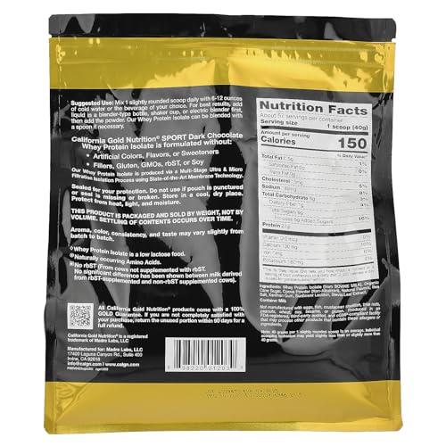California Gold Nutrition California Gold Nutrition Sport - Dark Chocolate Whey Protein Isolate, 5 lbs (2.27 kg)