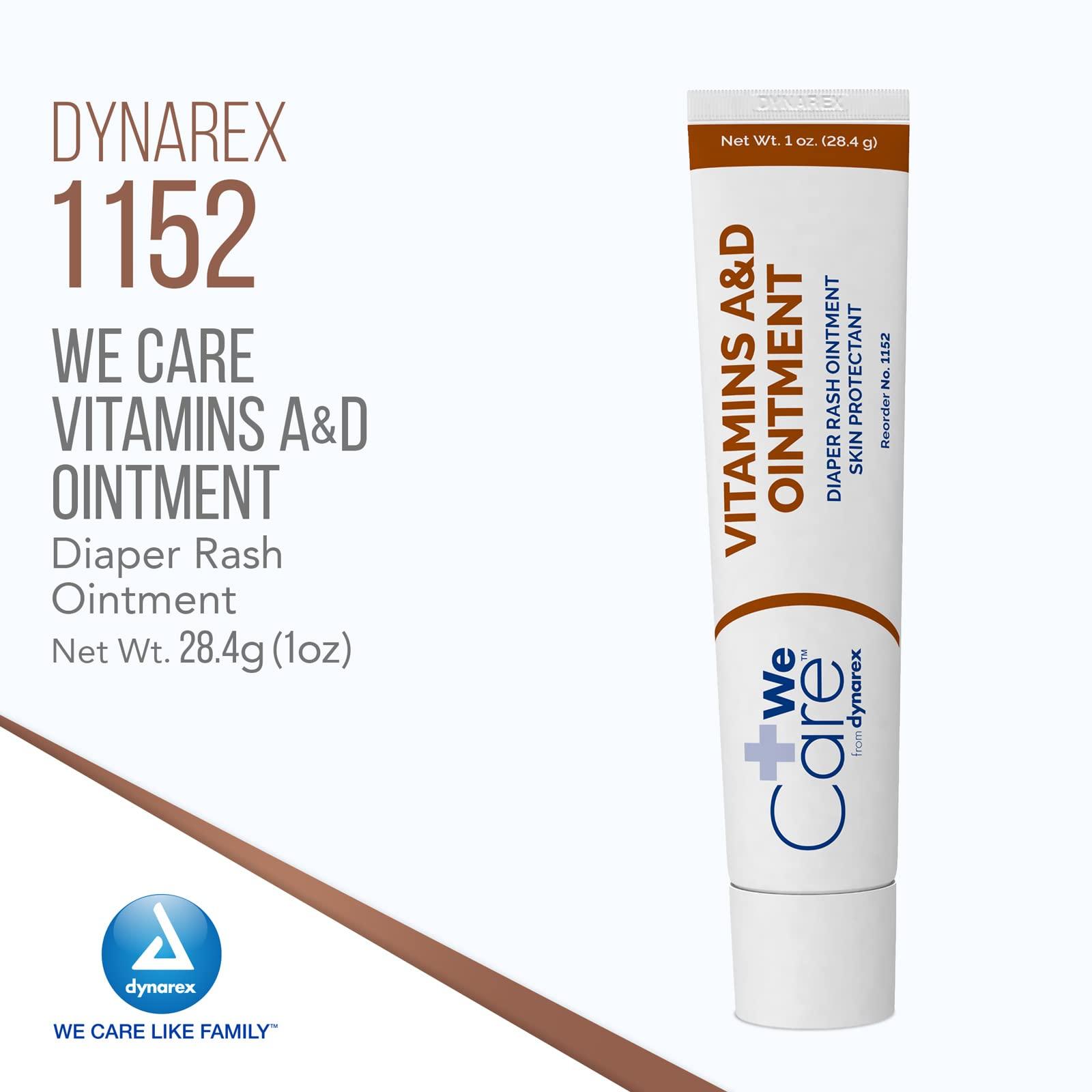 Dynarex Dynarex Vitamins A & D Ointment, Ointment with Vitamin A and Vitamin D for Body Chaffing, Diaper Rash, Cuts, White, 1 oz. Tube