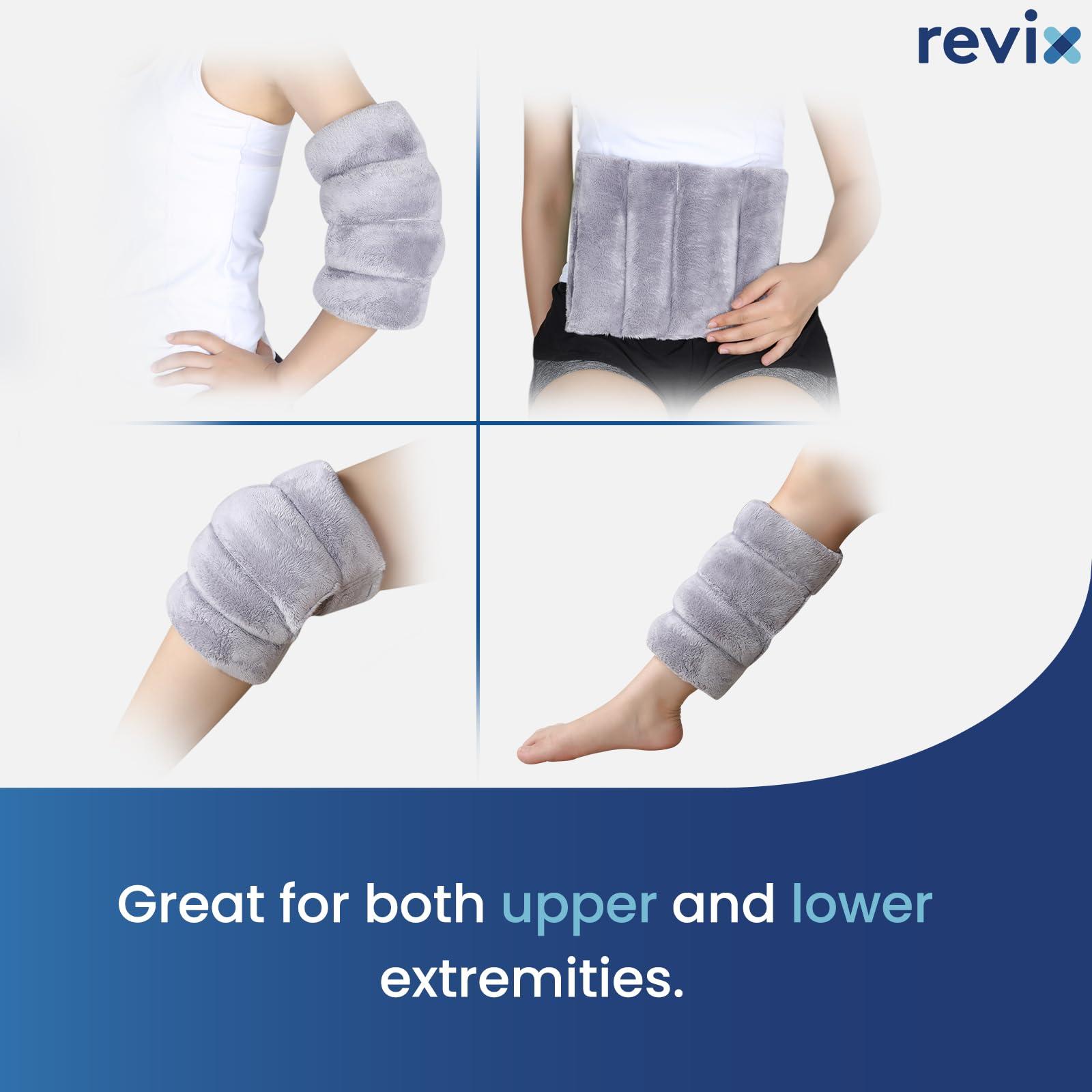 REVIX REVIX Microwave Heating Pad for Knee, Elbow, Muscle and Joint, Microwavable Heated Knee Wrap for Men and Women, Hot and Cold Pack