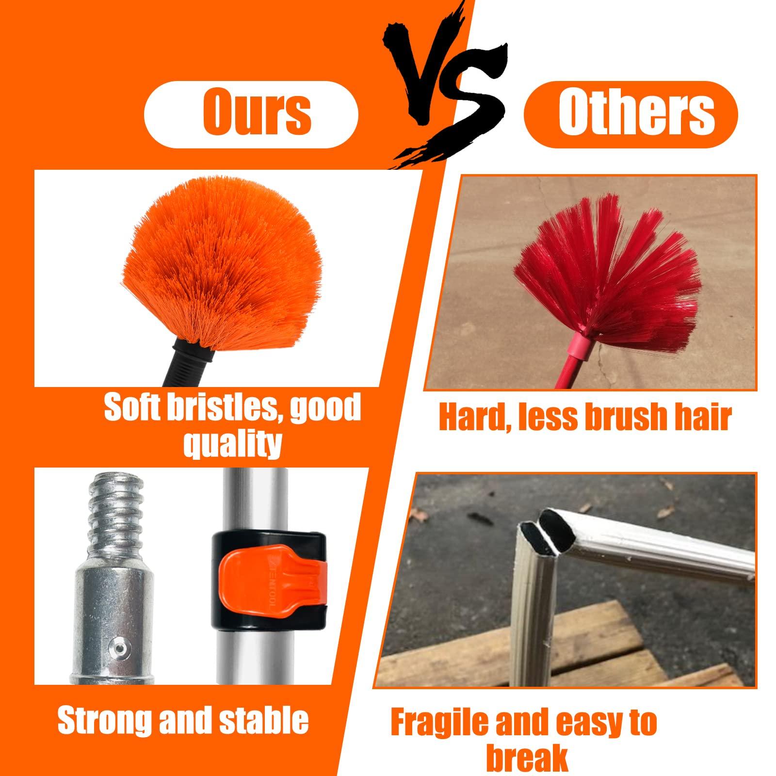 Buyplus Buyplus 26FT Reach Cobweb Duster, Outdoor Spider Web Cleaner Brush with Professional 5-20FT Extension Pole, Non-Shedding Fluffy Bristles, Suitable for Ceiling and Corner Dusters for Indoor and Outdoor