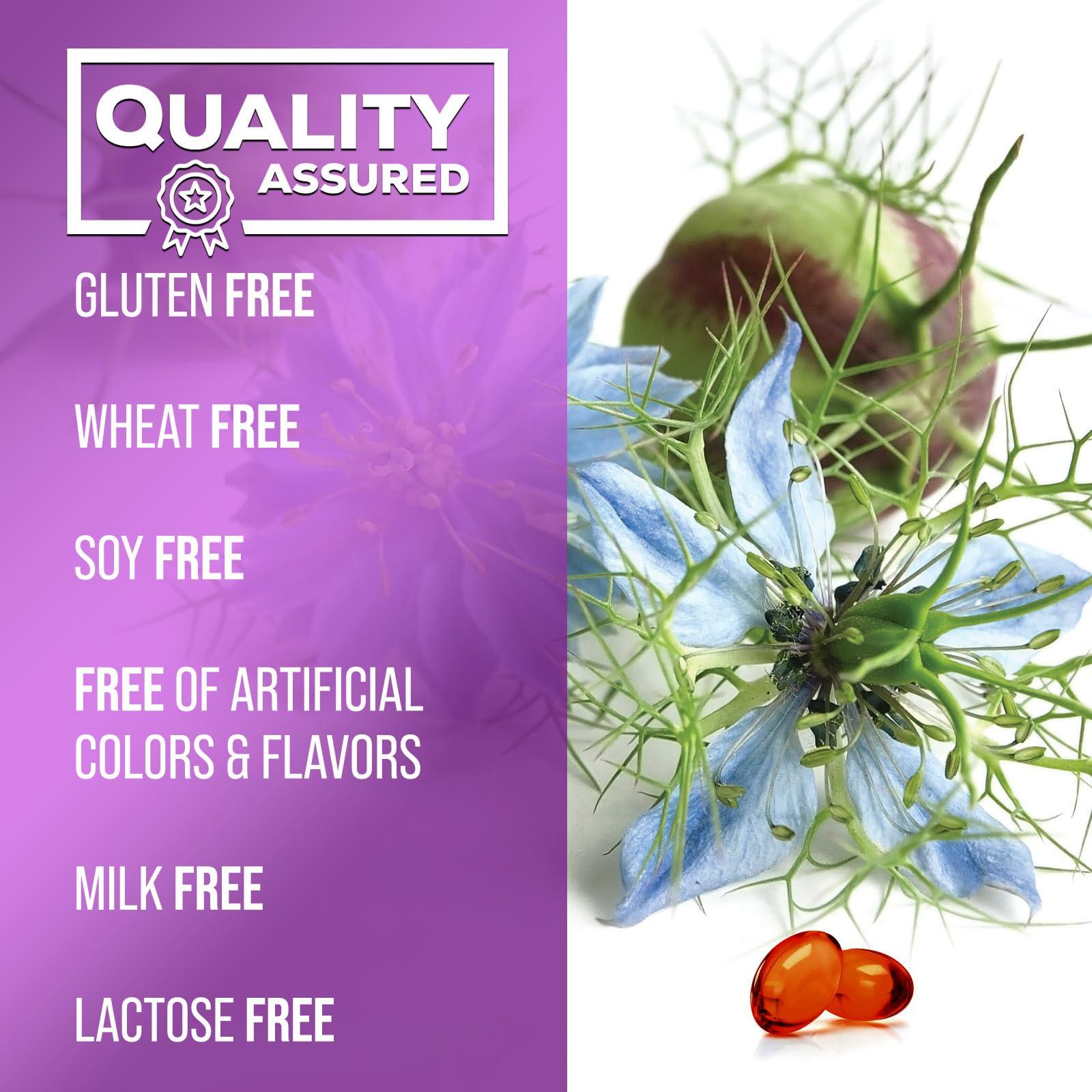 Nature\'s Strength Black Seed Oil 1000mg, Amazing Skin Health (Vegan & Non-GMO) Nigella Sativa for Joint, Hair & Immune Support, Best Extraction Above Cold Pressed Blackseed Oil, Pure Black Cumin Seed Oil - 120 Softgels