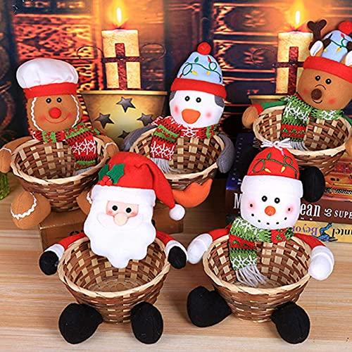 WKshuFT WKshuFT Christmas decoration candy basket Christmas table decoration childrens candy basket suitable for placing on the table tabletop and kitchen offices hotels shops parties