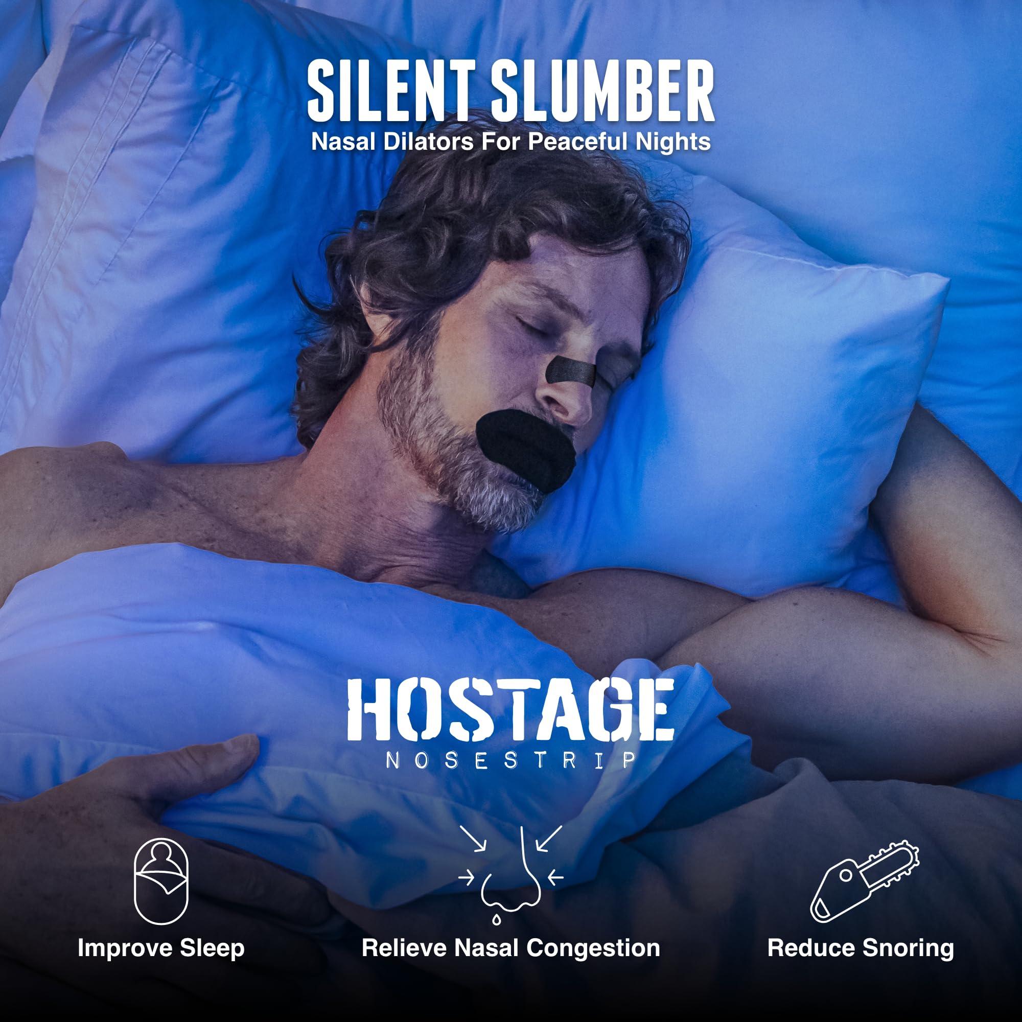Hostage Tape Hostage Tape Nose Strips (30 Ct) - Extra Strength Nasal Strips - Nasal Congestion Relief Strips for Better Sleep - Compact, Non-Invasive Anti Snoring Strips for Men & Women