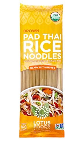 Lotus Foods Lotus Foods Organic Brown Rice Pad Thai Rice Noodles - Gluten Free Pad Thai, Heirloom Rice Noodles, Authentic Asian Noodles, Rice Noodles Thailand, USDA Organic, Non GMO - 8 Oz (Pack of 8)