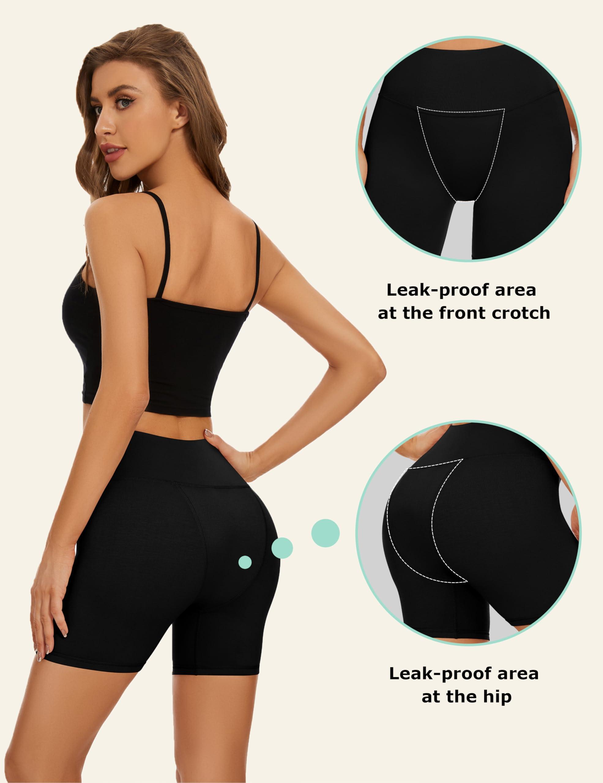 OVRUNS OVRUNS Period Underwear for Women Sleep Heavy Flow Period Panties Leak proof Period Shorts for Incontinence Maternity Postpartum Black M
