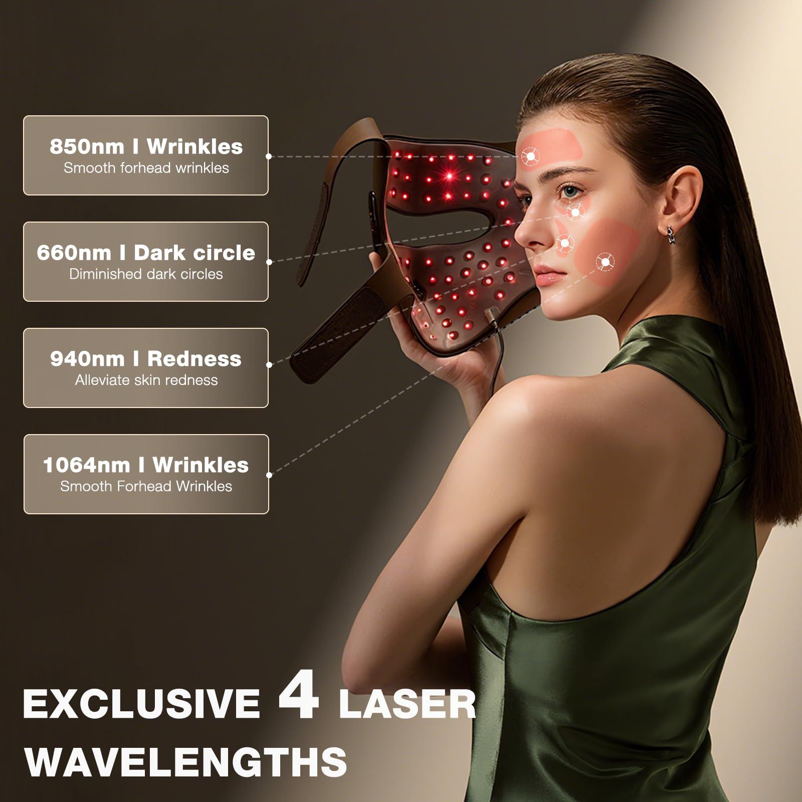 JOVS JOVS 4D Laser Light Therapy Mask - Red Light Therapy for Face, FPT Technology, 4 Wavelengths, Anti-Aging