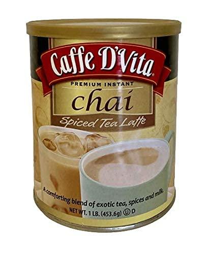 Caffe D'Vita Caffe D'Vita Exotic Spiced Chai Tea Latte - Pack of 2 - Premium Instant 1 lb Mix - Plastic Coffee Measuring Scoop Included