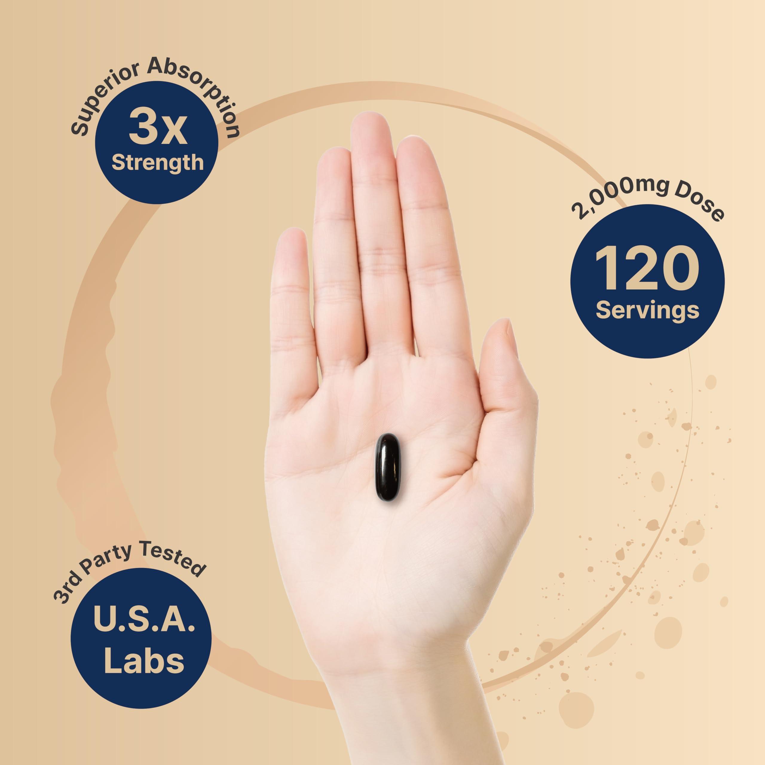 NatureBell Antarctic Krill Oil 2000mg Supplement, 240 Softgels, 3X Strength Natural Source of Omega-3s, EPA 240mg + DHA 160mg + Astaxanthin 800mcg No Fishy Aftertaste Mercury Free & Non-GMO