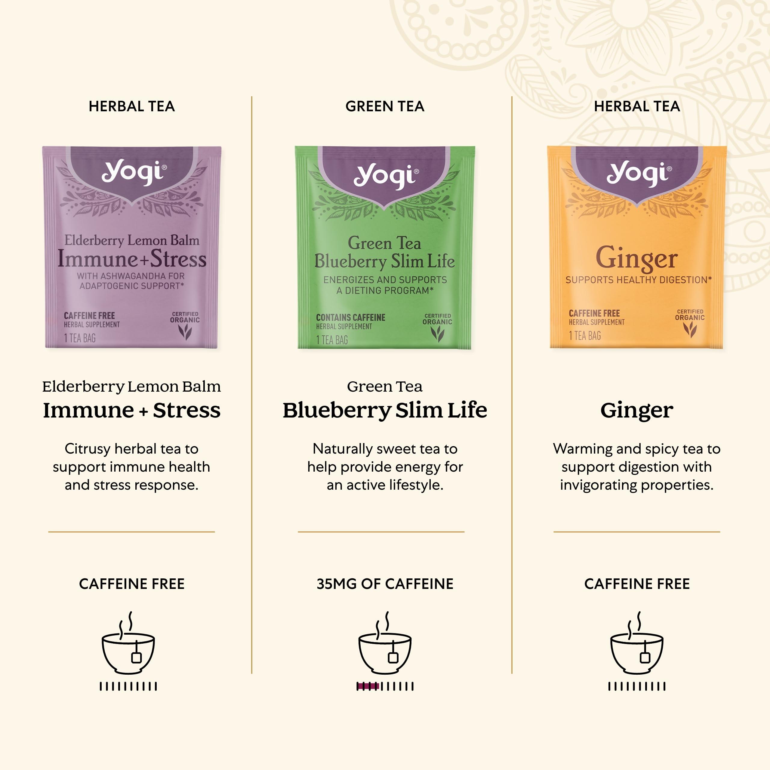 Yogi Yogi Organic Tea Sampler Gift Box - Assorted Delicious Wellness Teas - 9 Favorite Herbal, Green & Black Teas - Tea Gift Set & Variety Pack (45 Tea Bags)