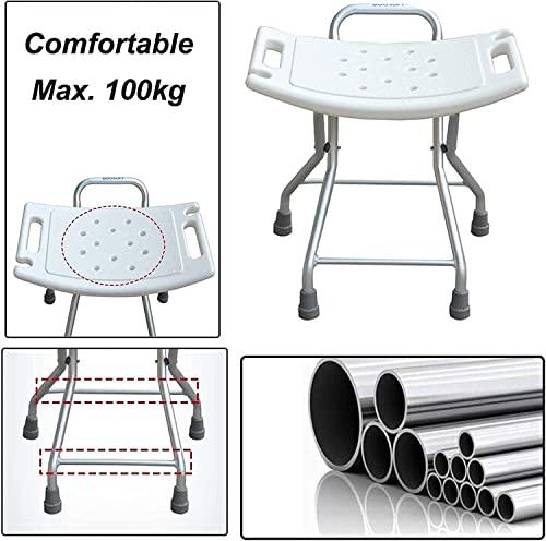 YOODODO YOODODO Elderly Assist Shower Chair, Lightweight Foldable Bathtub Stool Bench Adult Disabled Shower Seat Folding Bath Chair Shower Chair, 35*37cm, White