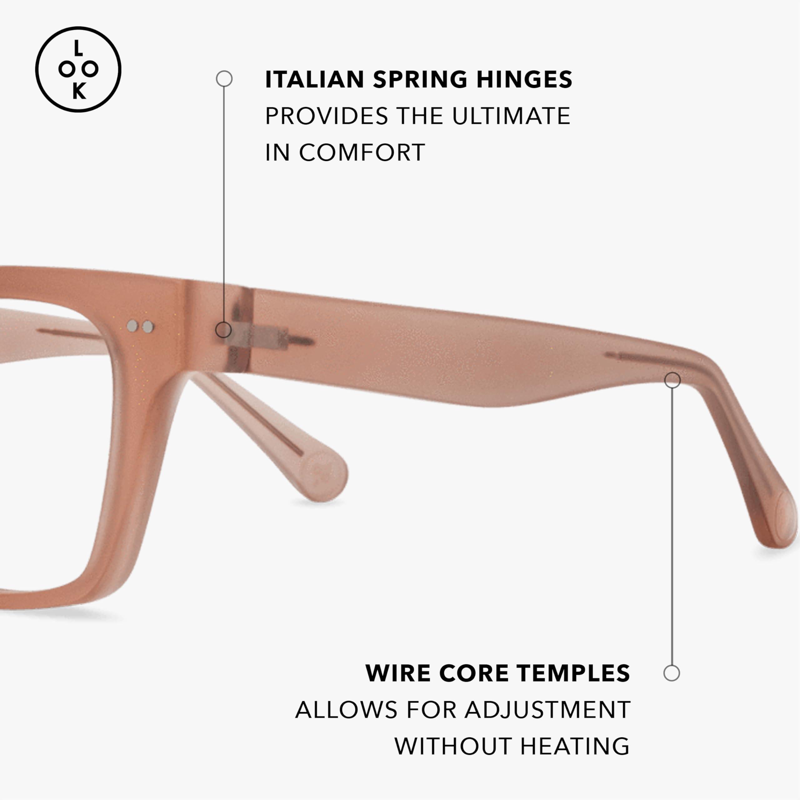 LOOK OPTIC LOOK OPTIC Cosmo Reader - Stylish Unisex Ultra-lightweight Reading Glasses with Scratch-Resistant, Prescription-Quality Lenses (Full Magnification - Not Progressives) 2.50, Champagne