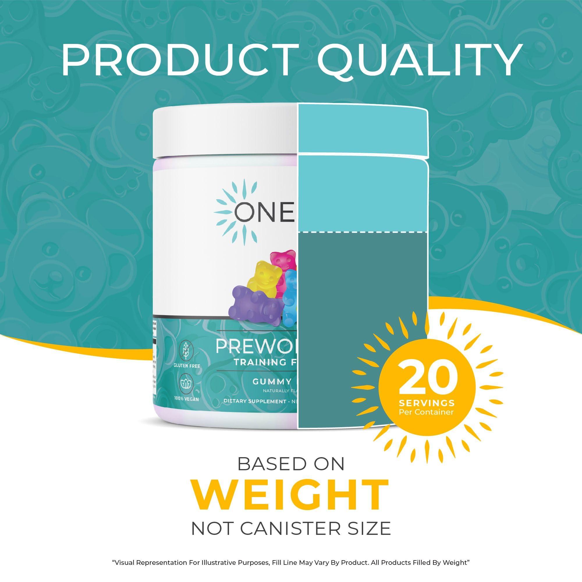 One Sol One Sol Pre-Workout for Women, Enhanced Pump & Focus, No Jitters Or Crash, Natural Ingredients, 100% Vegan, Gluten Free & Soy Free, (Gummy Bear)