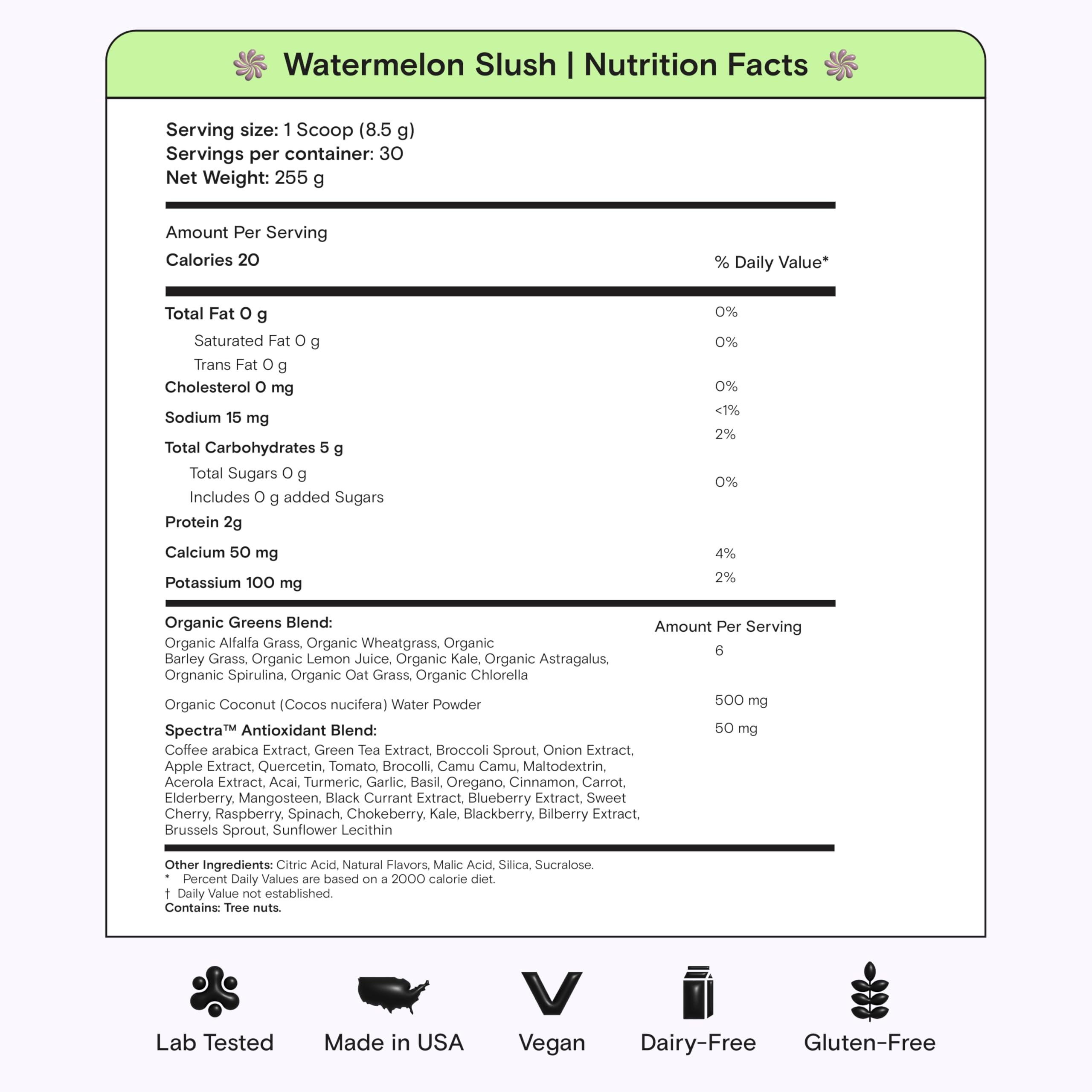 Kiala Nutrition Kiala Nutrition Super Greens, Organic Greens Powder with Spirulina & Chlorella for Digestion, Gut Health, Immunity & Energy, Gluten Free, Vegan, Daily Support for Women, Watermelon Slush, 30 Servings