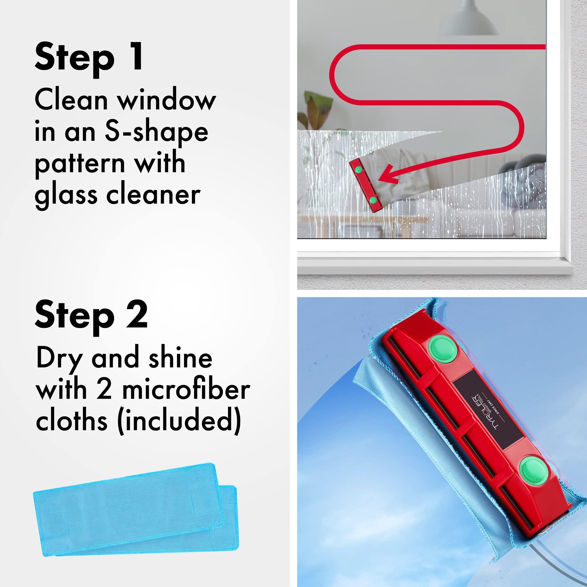 Tyroler Bright Tools Tyroler Magnetic Window Cleaner | Double-Glazed Windows 0.8\"-1.1\" ONLY The Glider D-3 Glass Cleaner 3M Anti-Fall Rope Double-Sided Cleaning | Must Check Window Thickness Before Purchase