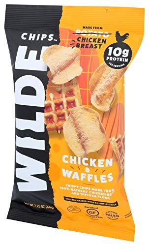 WILDE BRANDS Chicken and Waffles Chicken Chips by Wilde Chips, Thin and Crispy, High Protein, Keto, Paleo Friendly, Made with Real Chicken, 2.25oz Bag