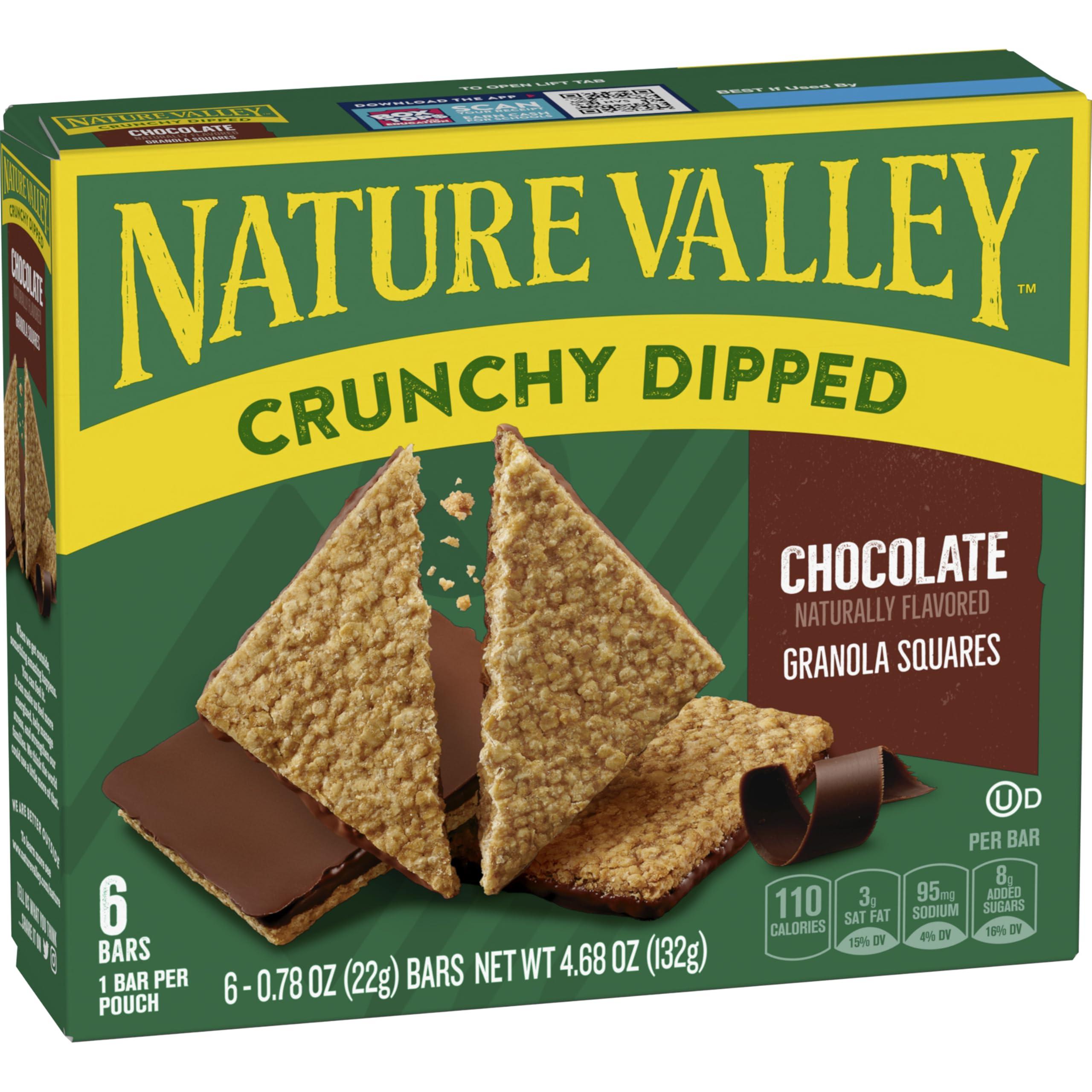 Nature Valley Nature Valley Crunchy Dipped Granola Squares, Oats and Chocolate, 6 ct, 4.68 OZ