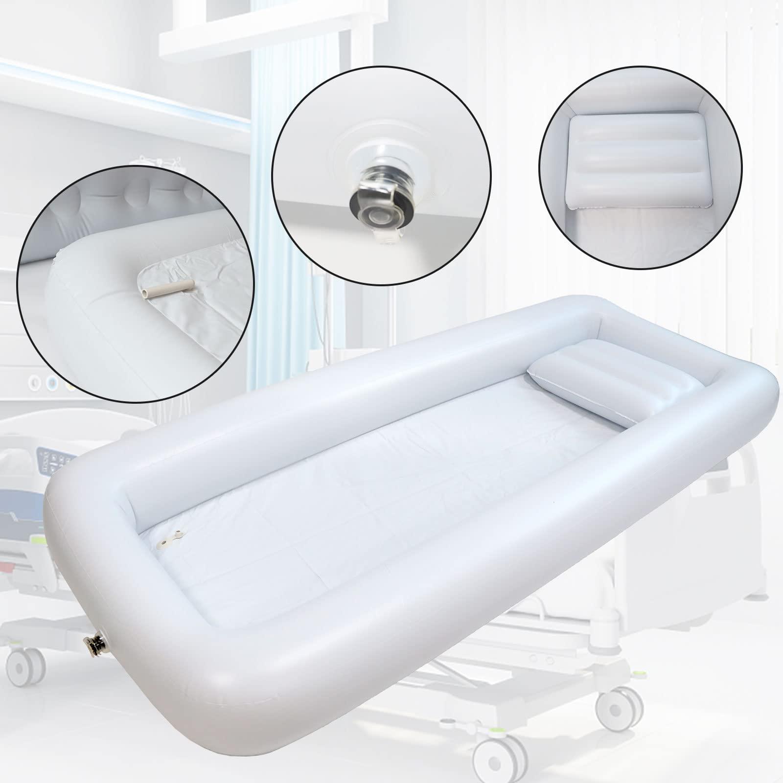 TUSAUW TUSAUW Medical Inflatable Bathtub Bathtub for Bedridden Patients, PVC Portable Bathtub with Water Bag,Electric Air Pump, Air Pillow for Elder,Pregnant,Disabled,Bedridden Patients,Seniors,Handicapped
