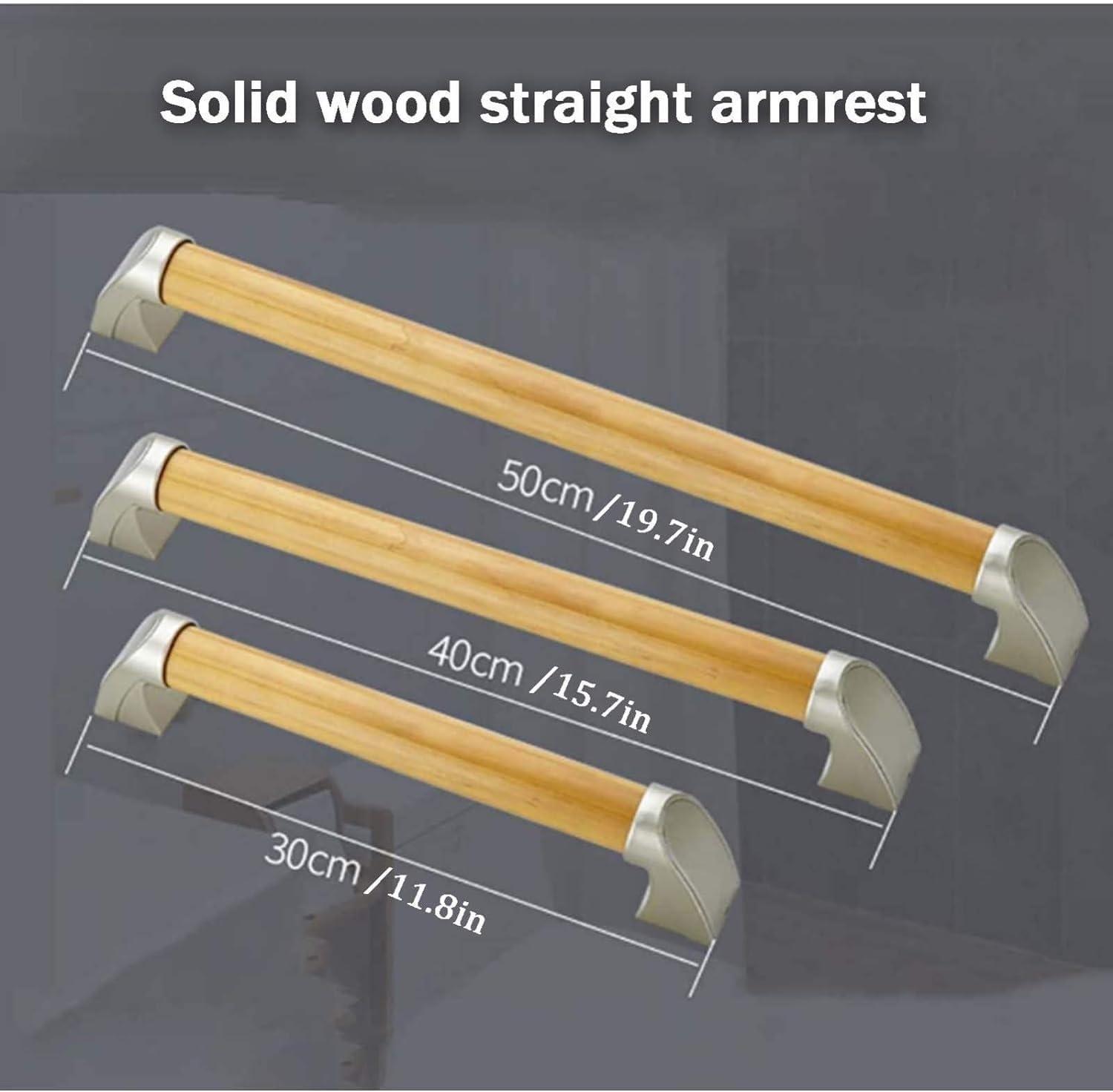 KarFri Safety Support Rails Wood Grab Rail for Shower for Elderly Wooden Grab Bars Handle Antislip Grab Rail Wall Mounting Towel Rail Bar (Color : Light Wood Color, Size : 40cm(15.7in))