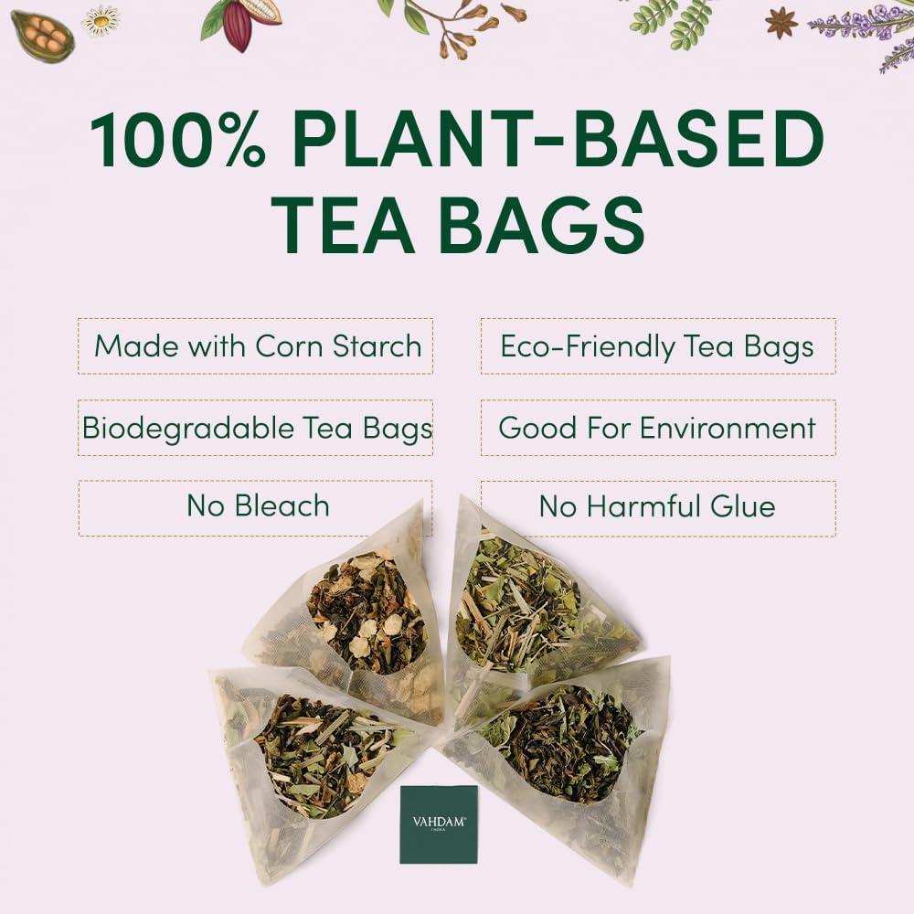 VAHDAM VAHDAM, Assorted Valentines Day Tea Gift Set | Classic Valentine Day Gift Box - 24 Unique Flavor in Individually Wrapped Pyramid Tea Bags | Valentines Day Gifts for Women & Men