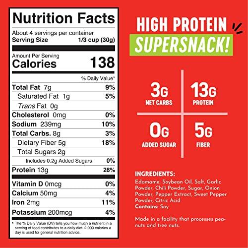The Only Bean The Only Bean Crunchy Roasted Edamame Snack (Sriracha), High Protein Snacks (13g) Healthy Protein Chips, Keto Friendly Food (2g Net), Plant-Based Vegan Snacks, Office Snacks, Spicy Snack, 4oz (3 Pack)