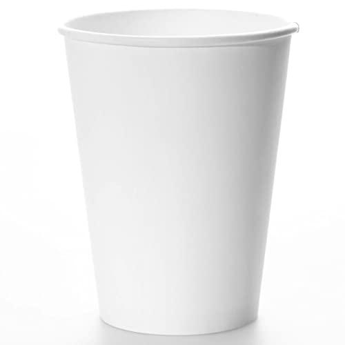 Bluetable Coffee Cups 10 oz. Bulk Hot Paper Cups 1000 Case - Disposable Tea Cups 10oz Hot Beverage Hot Chocolate Hot Drink Cups for Dispenser Sustainable Compostable To Go Paper Cup White [1000 Pack/Case]