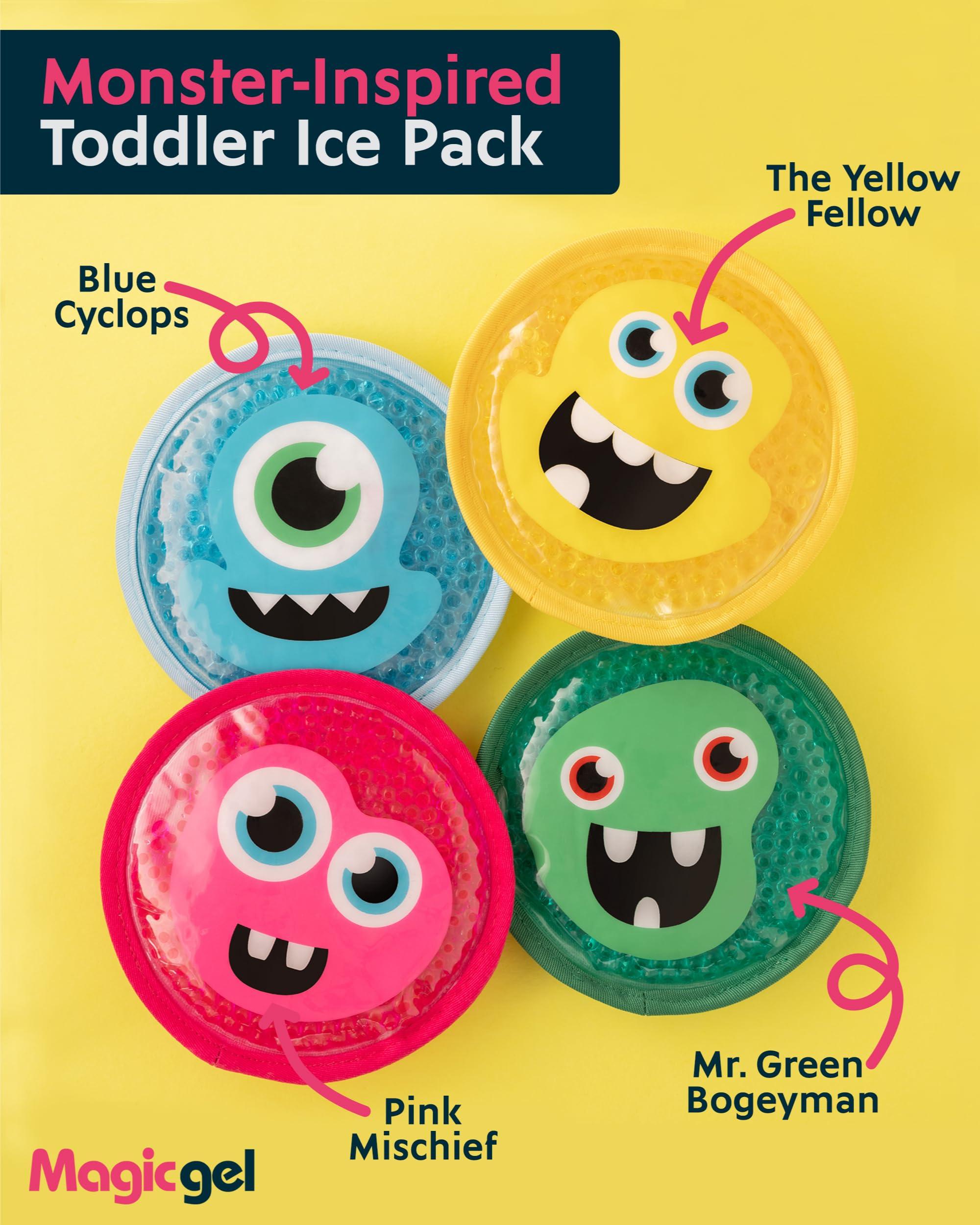 Magic Gel Magic Gel Children\'s Ice Pack - FSA HSA Eligible | 4 Little Monsters to Hold Them by The Hand | Say Bye Bye to Boo Boos! | Ideal for Kids Injuries Including Fever, Cuts, Toothache & Insect Bites